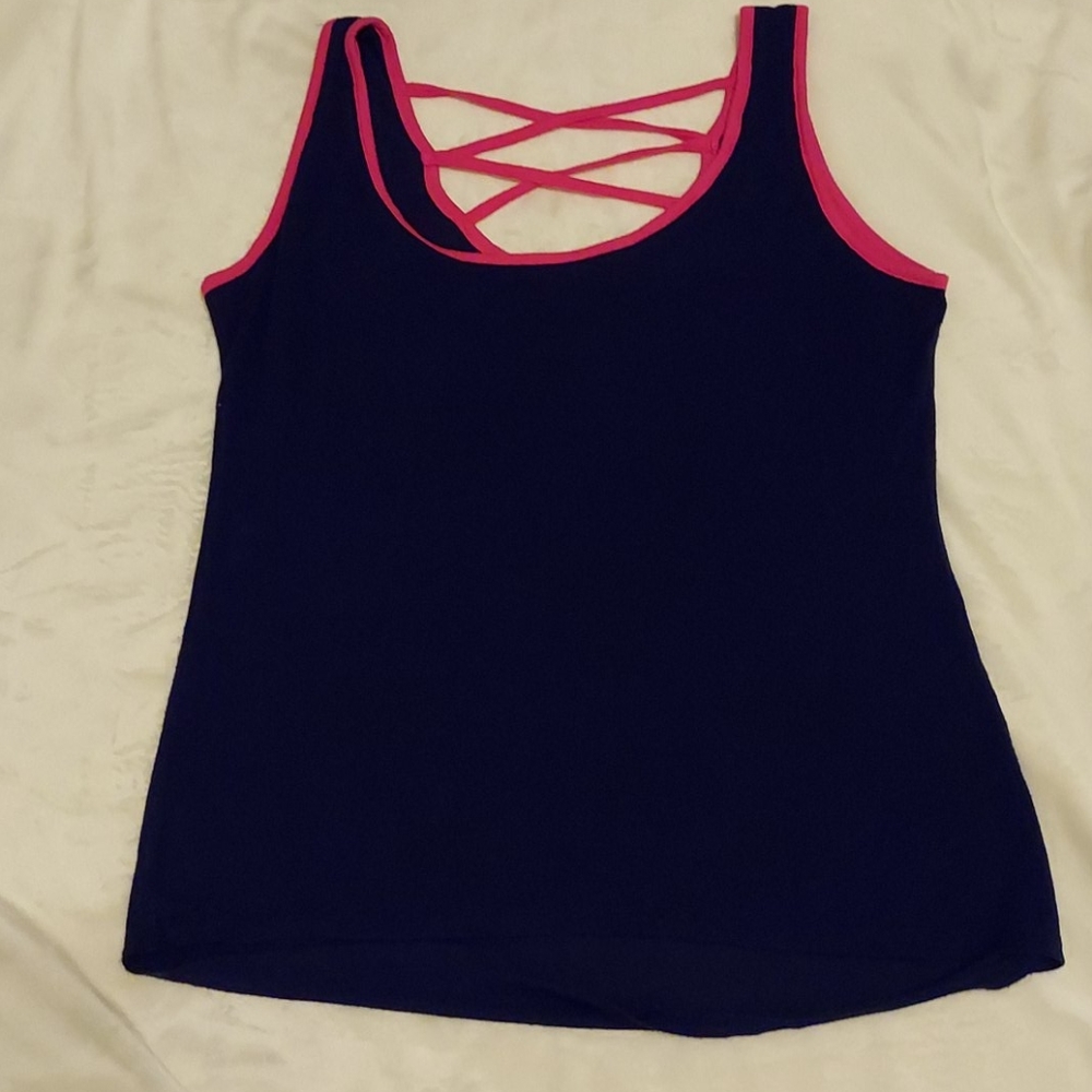 Rue21 Blue & Pink Thin Tank Top Size L